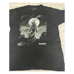 Ghost Face Scream Horror Movie Graphic T-Shirt Black Size XL Full Moon